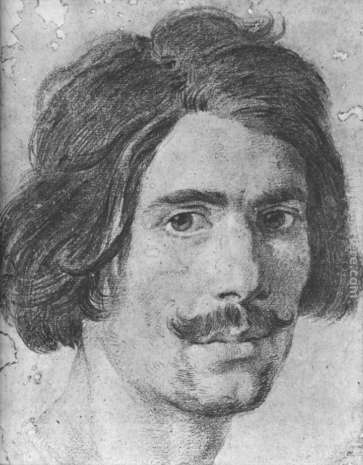 Portrait of a Man with a Moustache (Supposed Self-Portrait) painting - Gian Lorenzo Bernini Portrait of a Man with a Moustache (Supposed Self-Portrait) art painting